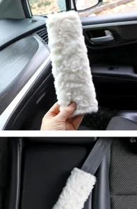 Housse de ceinture de sécurité de voiture en peluche douce protection d'épaule