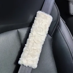 Épaulette de Ceinture de Sécurité de Voiture en Peluche Douce et Confortable Housse de Protection Accessoires de Décoration Intérieure