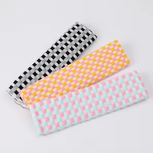 Dopamine colorful car seat belt shoulder pads, soft fabric grid cushion interior accessory.