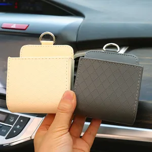 Car leather storage box air vent hanging pocket organizer multi-functional pocket