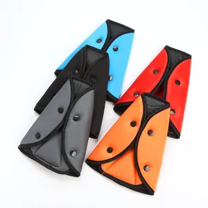 Ajusteur de ceinture de securite auto triangulaire pliable bouton pression vue principale