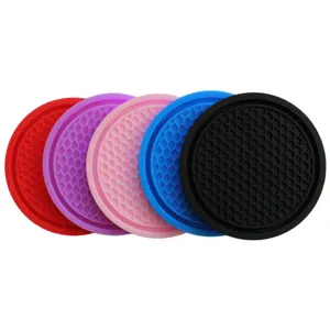 5Pcs Car Coaster Set PVC Non-Slip Cup Mat Auto Interior Accessories Universal Fit