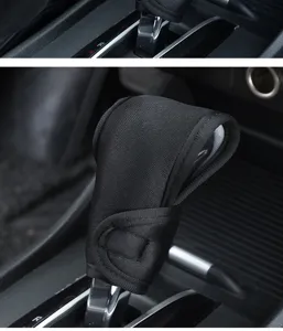 Universal black car gear shift cover interior protection accessory durable fabric gear knob protector detail