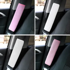 Car Seat Belt Shoulder Pads Soft Plush Ice Silk Universal Auto Seatbelt Cover Protector Comfortable Driving Accessories