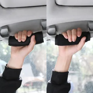 Car Interior Pull Handle Cover And Gear Shift Cover Universal Plush Ice Silk Protective Accessories