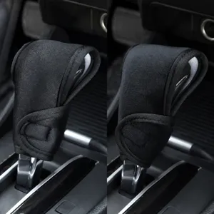 Universal car gear shift cover black fabric interior protection accessory for auto vehicles