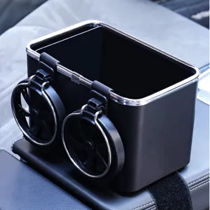 Boîte à mouchoirs de voiture avec double porte-gobelet de rangement auto pratique