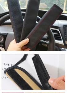 Cuscinetti per cinture di sicurezza auto in pelle, accessori universali eleganti.