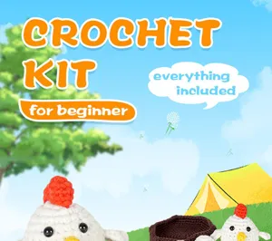 Kit crochet pour débutants tout inclus, ensemble de poupée à tricoter en laine DIY.