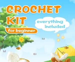 Anfaenger Haekelset mit allem Zubehoer fuer suesse Bienen Puppen DIY Handarbeiten.