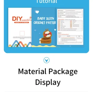Página de detalle del tutorial de kit de ganchillo con patrón de perezoso e instrucciones