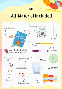 Kit uncinetto tacchino fai da te per principianti con istruzioni passo passo e materiali