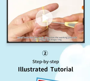 Immagine tutorial uncinetto passo dopo passo che mostra chiaramente tecniche di filato.