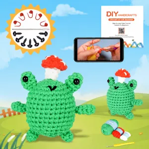 Kit uncinetto principianti fai da te set lana rana peluche giocattolo con istruzioni e video