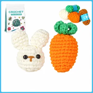 Häkelset Für Anfänger Kaninchen Und Karotte DIY Häkelset Mit Schritt-Für-Schritt Anleitung Garn Häkelnadel Bastelset