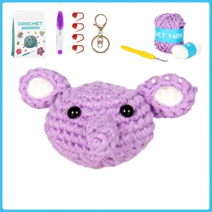 Kit Uncinetto per Principianti DIY Bambola Elefante Set Lavoro a Maglia con Filo Acrilico e Tutorial