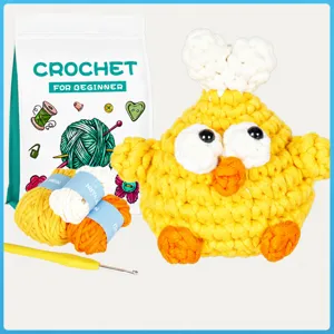 Kit per Uncinetto DIY per Principianti Grazioso Pulcino Bambola Set di Artigianato in Filato Fatto a Mano con Istruzioni Passo dopo Passo e Uncinetti