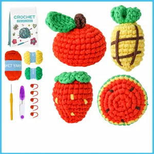 Beginner Fruit Crochet Kit With Yarn Crochet Hooks And English Video Tutorial DIY Craft Supplies