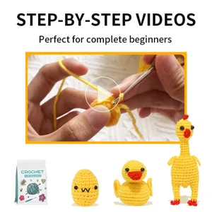Kit Ganchillo Principiantes DIY Lindo Pato Animal Hilo Tejer Artesania Conjunto Con Videos