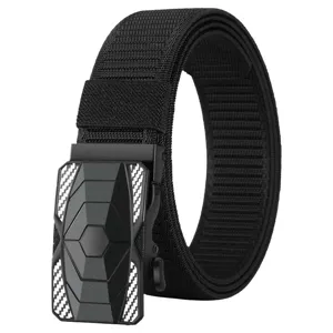 Men Tactical Nylon Belt Automatic Alloy Buckle Casual Outdoor Sports Heavy Duty Webbing Belt Accessories