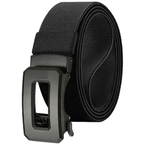 Outdoor Casual Tactical Belt Unisex Stretch Woven Canvas Belt Alloy Automatic Buckle Fashion Daily Waist Belt