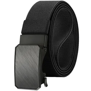 Men's Casual Woven Elastic Stretch Belt Outdoor Tactical Waistband With Automatic Buckle