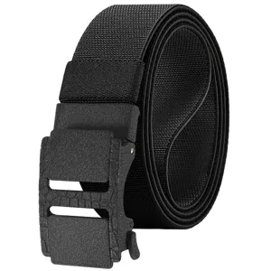Herren Taktischer Gürtel Elastisch Gewebter Canvas Gürtel Automatische Schnalle Strapazierfähig Outdoor Sport Freizeit Gürtel