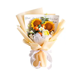 Bouquet de tournesols au crochet fait main fleurs artificielles en laine pour le cadeau