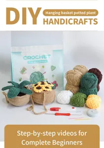 DIY Crochet Kit for Beginners Hanging Potted Plant Yarn Craft Set Handmade Gift Box