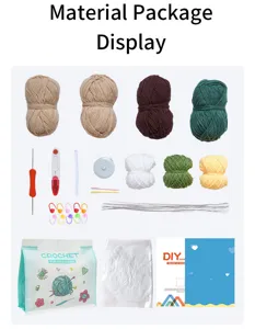 Crochet Kit Material Package DIY Wool Yarn Craft Set for Beginners and Hobbyists