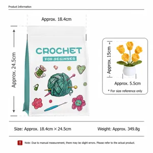 Kit Vaso di Fiori Mughetto all'Uncinetto DIY Set da Lavoro a Maglia in Filato Acrilico Fatto a Mano Con Istruzioni in Inglese Per Decorazioni Casa