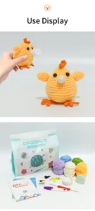DIY Häkelset für Anfänger, süßes Häkel Hähnchen mit Garnbällen und Anleitung für Kreative.