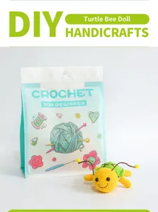 Σετ πλεξίματος crochet για αρχάριους, χειροποίητη χελώνα μέλισσα κούκλα από μαλλί.
