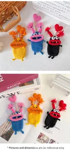 Porte-clés monstre au crochet fait main charm de sac en laine mignon accessoire drôle DIY