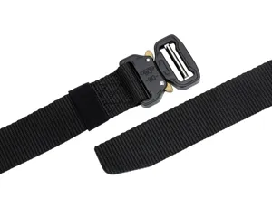 Men's tactical belt heavy duty nylon military riggers belt quick release metal buckle black.