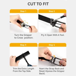 Image de détail d'instruction de ceinture à boucle rotative pour homme coupe sur mesure