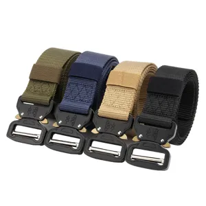 Men's tactical nylon belt with heavy duty metal quick release buckle for outdoor training