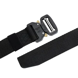 Men Tactical Belt Heavy Duty Quick Release Metal Buckle Nylon Training Outdoor Belt