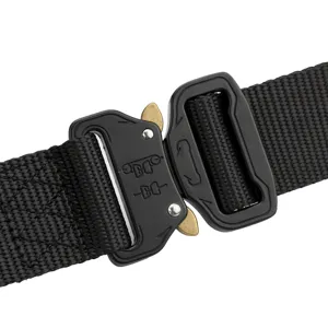 Durable tactical nylon belt for men with heavy-duty metal quick release buckle outdoor training.