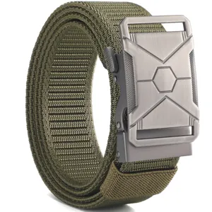 Herren Taktischer Nylon Gürtel mit Metall Automatik Schnalle, robuste Outdoor Freizeit.
