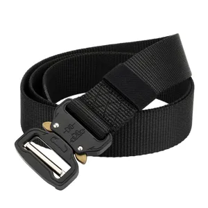Black tactical belt for men nylon canvas military style outdoor training casual wear sturdy metal buckle