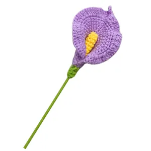 Handgemachte Häkel-Calla-Lilie Blume gestrickte Garn künstliche Blumen Geschenk für Dekor.