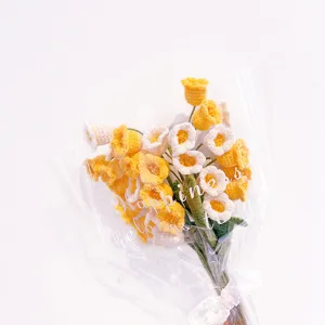 Handmade crochet flower bouquet knitted wool simulation floral gift for graduation season main