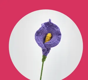 Handgemachte Häkeln Calla Lilie Wolle Kunstblume fertiges DIY Geschenk Abschluss Dekoration