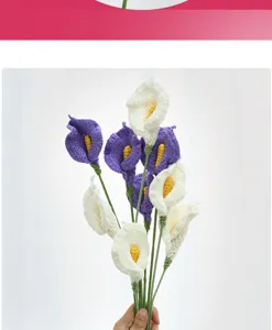 Handgemachte gehäkelte Calla Lilien Strauß künstliche Blumen für Heimdekoration Geschenk