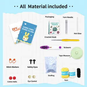 Kit per Uncinetto Principianti Set Completo DIY di Lavorazione con Filato e Accessori