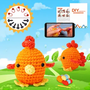 Kit per uncinetto fai da te per principianti, bambola di peluche all'uncinetto con filato.