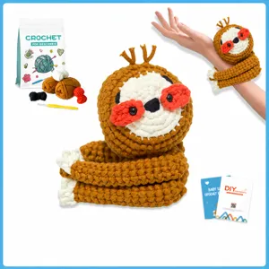 Kit de Ganchillo Más Vendido de Amazon Para Principiantes Muñeco Perezoso DIY Ovillo de Hilo Set de Manualidades Con Instrucciones en Inglés