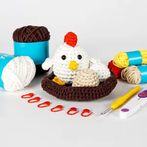 Kit Crochet DIY Fil Fait Main Mignon Poulet Poupée Artisanat Ensemble avec Pelotes