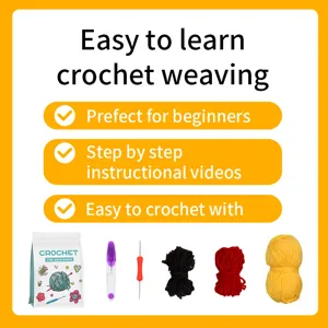 Kit de ganchillo para principiantes set de hilo DIY con herramientas, fácil de aprender.